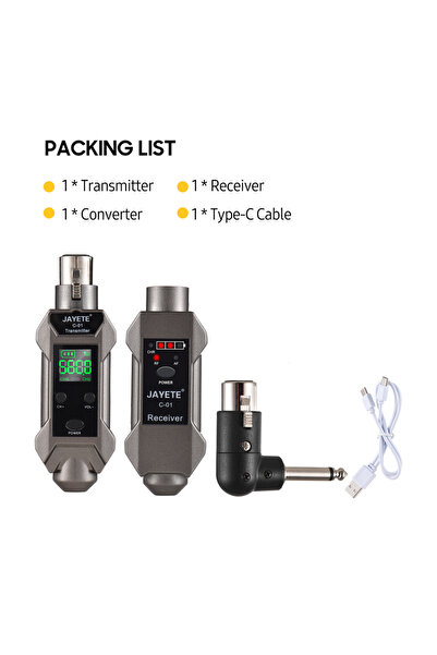 Choice Audio Receiver JAYETE C-01 UHF Professional Wired to Wireless Micropho...