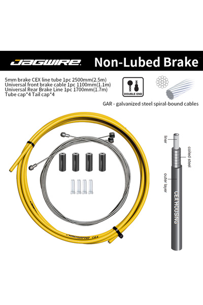 Choice كابل فرامل CEX أصفر 5 مم للدراجات الجبلية والطرق، طقم كابلات JAGWIRE غ...