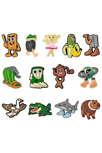 Choice 10pcs Mixed Italian Brainrot Funny Animal Shoe Charms Accessories Chil...