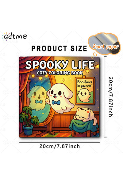 Choice كتاب تلوين "الحياة المخيفة" للكبار، مقاس 20×20 سم، 24 صفحة، يوفر 24 صف...