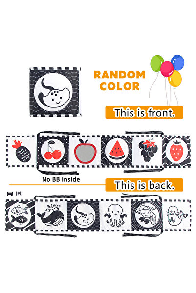 Choice كتاب قماشي لفرش الأطفال بنقشة الفواكه، لعبة حسية عالية التباين للأطفال...