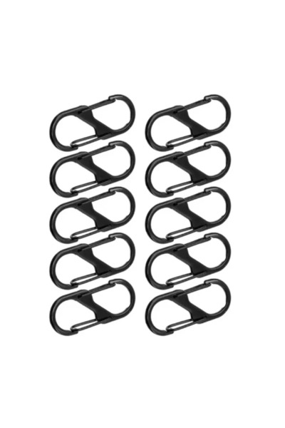 Choice مجموعة من 10 قطع من حلقات التسلق المعدنية على شكل حرف S، خطافات مزدوجة...
