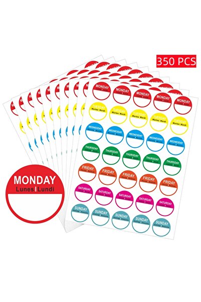 Choice مجموعة ملصقات متعددة اللغات لأيام الأسبوع (350 قطعة) - الإنجليزية، الإ...