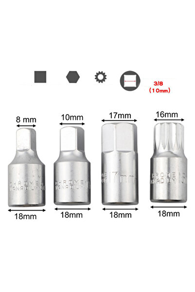 Choice 4pcs Gearbox Screw Wrench For M16 H17 S8 S10 Metal Oil Sump Drain Sock...