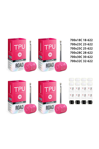 Choice Presta Valve 700c 45mm 18-32C 4 pcs CYCLAMI Bike Inner Tube Stainless ...