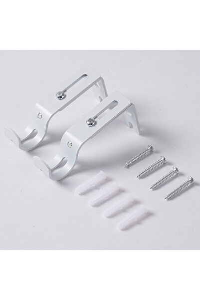 Choice White two pack 2pcs Iron Universal Curtain Rod Rack Adjustable Length ...