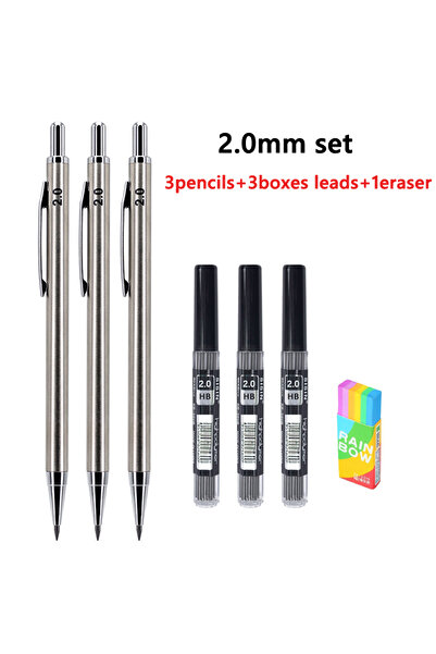 Choice مجموعة أقلام رصاص ميكانيكية معدنية إبداعية مكونة من 7 قطع، مقاس 2.0 مم...