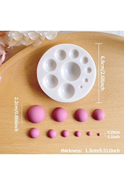 Choice قالب سيليكون واحد لصنع أقراط من طين البوليمر - لصنع قلادات كابوشون نصف...