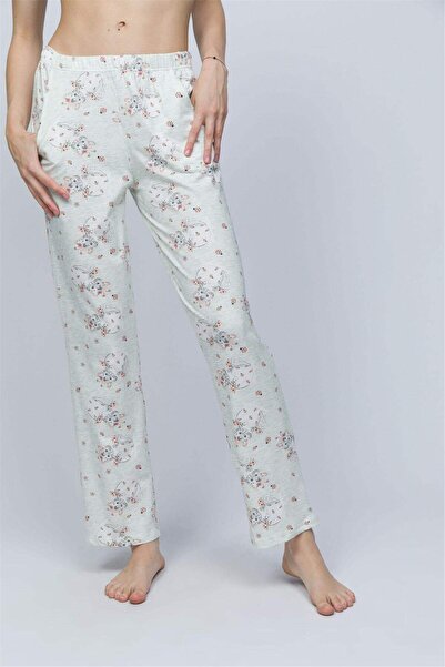 OBJE Kadın Kedi Desen Uzun Alt