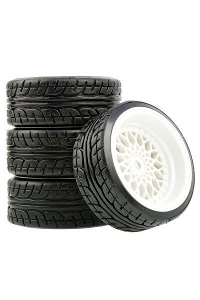 Choice WHITE 4PCS 65mm RC Drift Tires & Wheels for Tamiya TT02/XV01 - High Gr...