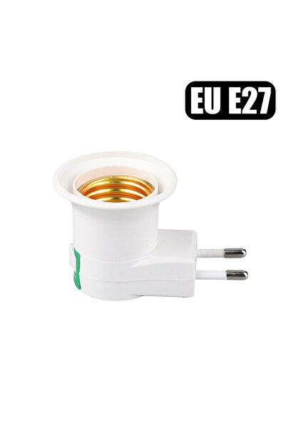 Heinast EU Set A Direct Plug-in Rotary Lamp Head E27 Socket Lamp Converter wi...