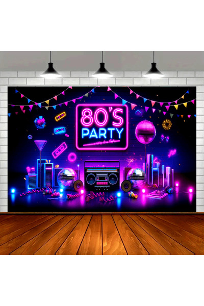 Choice1 لافتة حفلات ريترو مستوحاة من الثمانينيات، مقاس 150×210 سم، متعددة الأ...