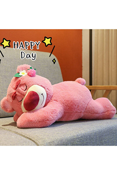 Choice وسادة أريكة قطيفة وردية اللون من ستوري لوتسو، بتصميم دب لطيف وفراولة، ...