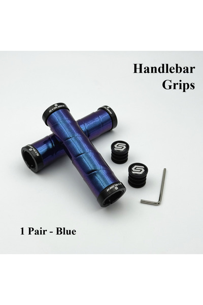 Choice Blue 1 Pair Gradient Color Dual-Sided Lock-On Mountain Bike Grips, for...