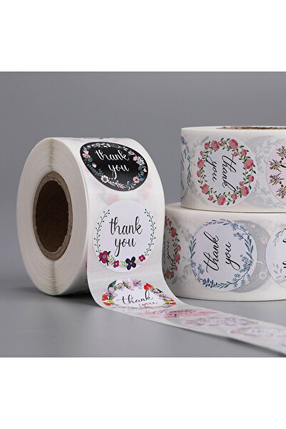 Choice 500PCS 500PCS/Roll Thank You Stickers Labels Stamps Round Floral Multi...