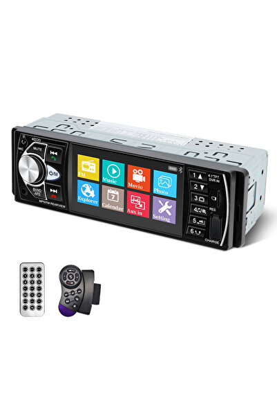 Choice راديو سيارة Hippcron أحادي DIN 4022D مزود بجهاز تحكم عن بعد وبلوتوث وش...