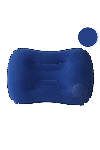 Choice Blue 1pc Press And Inflate Portable Neck Pillow, Detachable For Cleani...