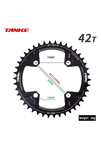 Choice 995-42T TANKE 104 BCD MTB Monoplate Chainring Round Narrow Wide 32T 34...