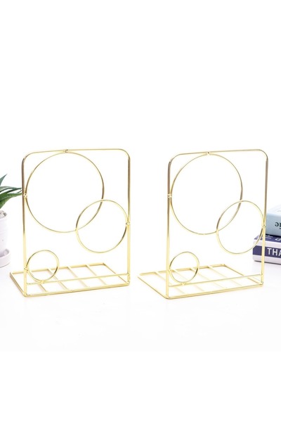 Choice زوج من فواصل الكتب المستديرة المصنوعة من الحديد الزهر الوردي على الطرا...