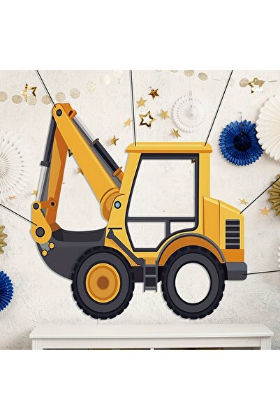 Choice خلفية صفراء لحفلة بناء، شاحنة حفارة، خلفية، لافتة موضوع البناء، صورة جرار