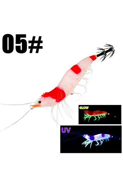 Choice 80mm 10.4g 05 GREENSPIDER UV Squid Jig Hard Fishing Lure Shrimp Prawn ...