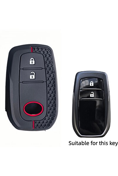 Choice غطاء مفتاح سيارة من السيليكون بزرين مع سلسلة، مناسب لسيارات تويوتا كور...