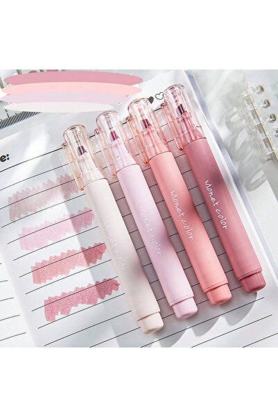 Choice Pink 4pcs Pastel Highlighters Set, Large Capacity No Bleed Soft Color ...
