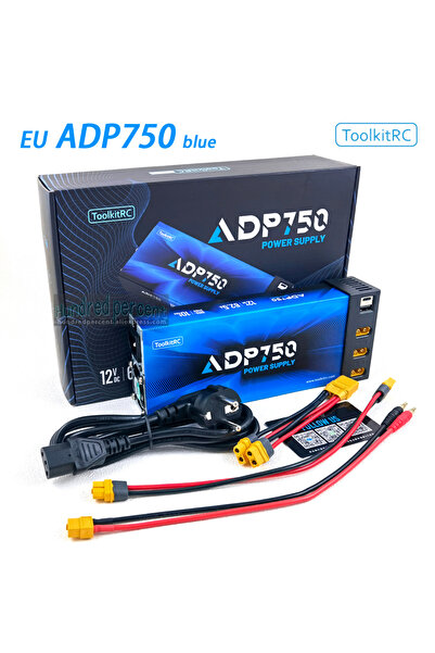 Choice محول طاقة أزرق من نوع ADP750 EU ToolkitRC، مزود بقابس أوروبي، بقدرة 75...