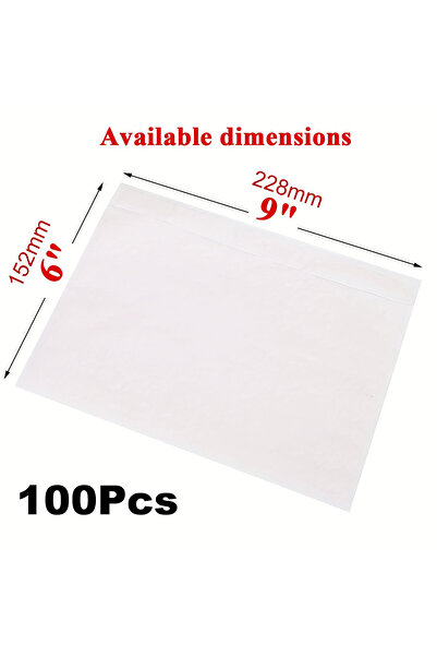 Choice 100PCS-15x22cm 100 Pack Clear Self-Adhesive Packing List Pouches with ...