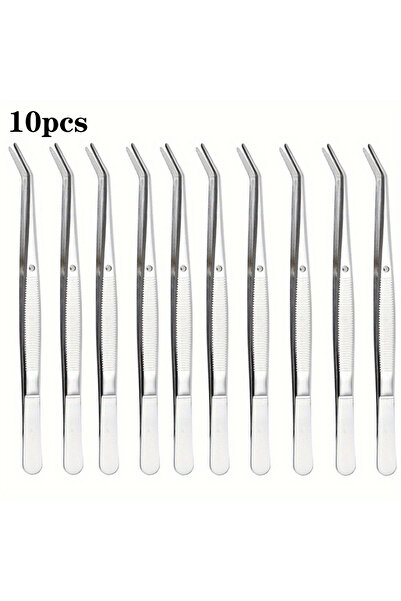 Choice1 10pcs 5/10pcs Stainless Steel Hand Tweezers with Serrated Tips Durabl...