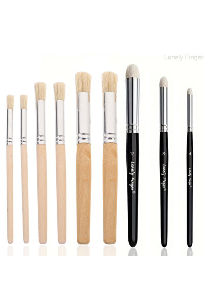 Choice مجموعة فرشاة جافة من الصوف الأبيض مكونة من 6 قطع للرسم المصغر، مجموعة ...