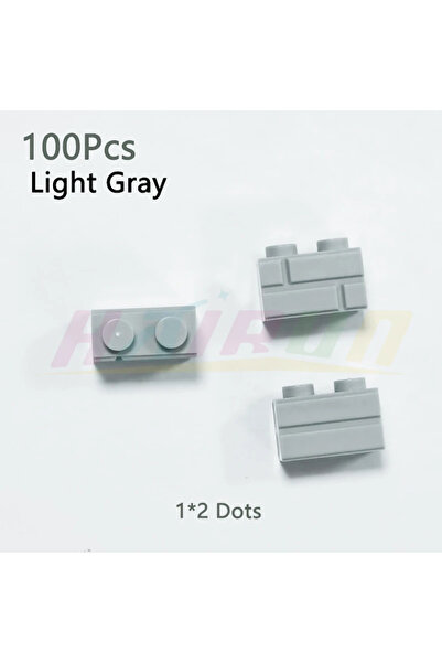 Choice5 مكعبات بناء مدينة رمادية فاتحة مقاس 1x2، 100 قطعة، مكعبات بناء جدارية...