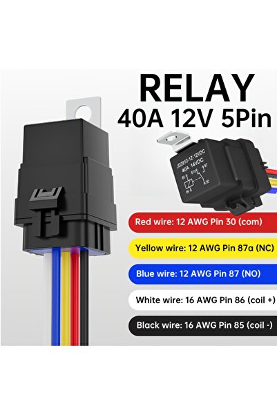 Choice مرحل 40 أمبير 12 فولت 5 دبابيس، قطعة واحدة، مقاوم للماء، مناسب للسيارا...