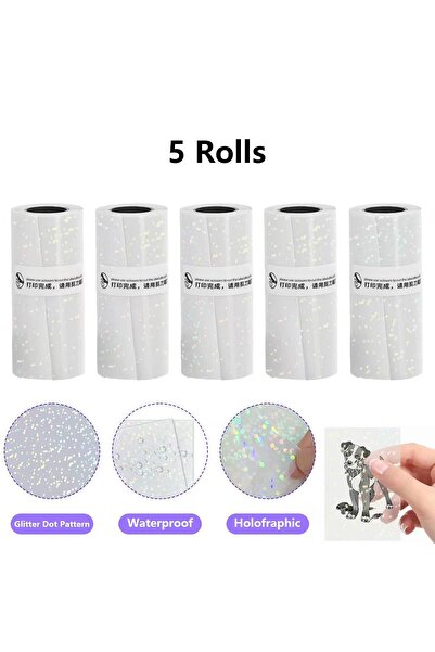 Choice1 5 لفات من ورق حراري شفاف ذاتي اللصق بنقاط ثلاثية الأبعاد: 57 مم × 3 م...