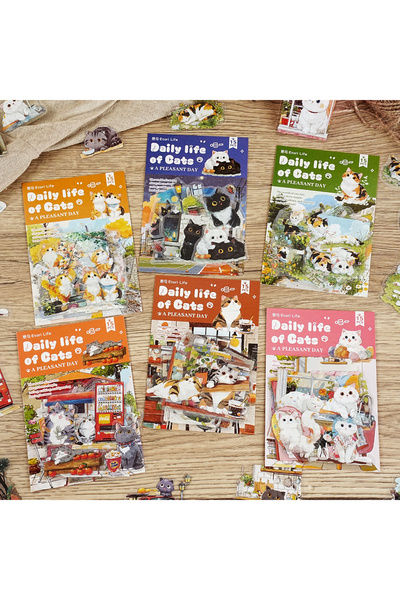 Choice4 ستة نماذج من سلسلة إيتوري لايف مياو مياو اليومية، ملصقات بنمط يوميات ...