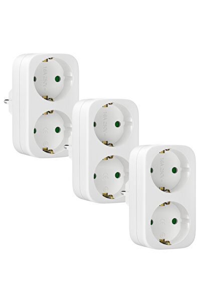 Choice 250V EU 2 3pcs white European standard two-hole adapter travel socket ...