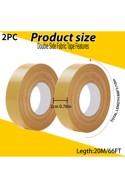 Choice3 شريط لاصق مزدوج الجوانب فائق الرقة، 20 مم × 20 م × قطعتين، شريط لأعما...