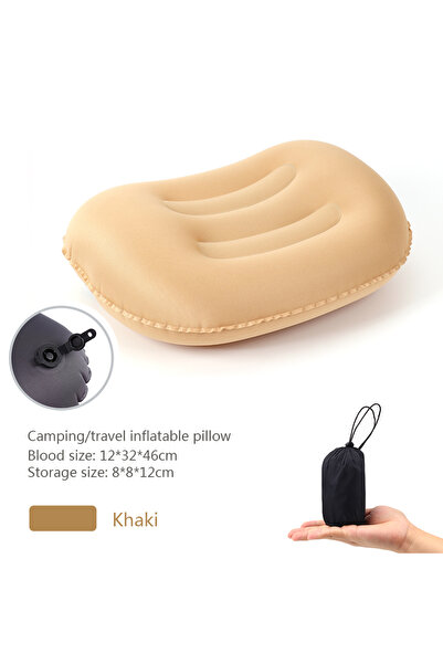 Choice Khaki Camping Pillow with Ultralight Inflatable Pillow for Neck Lumbar...