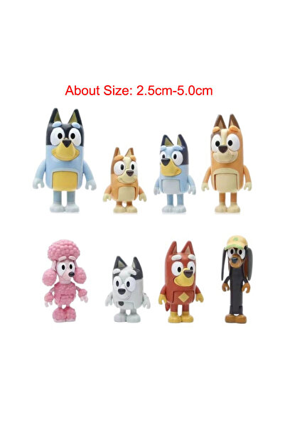 Choice 8PCS OPP BAG 8Pcs/Set Bingo And Bluey Figures Family Figure Cartoon An...