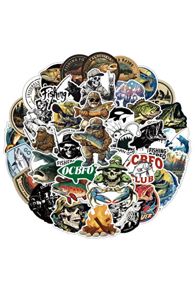 Choice 50pcs 50PCS Fishing Personalized Cool Waterproof Graffiti Stickers Dec...