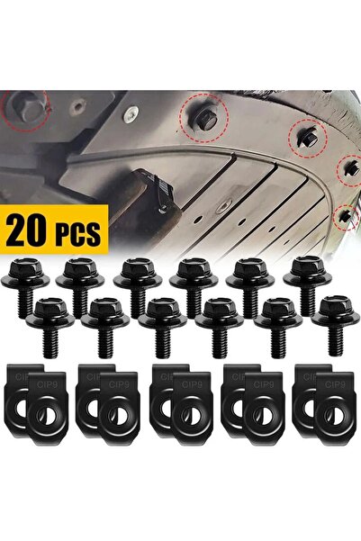 Choice 20PC 20pcs Car Body Bolts U-nut Clips Engine Cover Undertray Splash Sh...