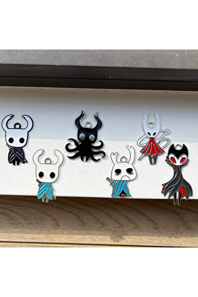 Choice ٦ قطع من تعليقات المينا الكرتونية لشخصيات لعبة Hollow Knight، مصنوعة م...