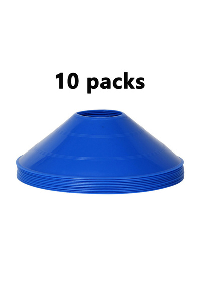 Choice مجموعة مخاريط زرقاء 12.5 سم، 10 قطع، لوحة شعار دائرية صغيرة، علامة عائ...