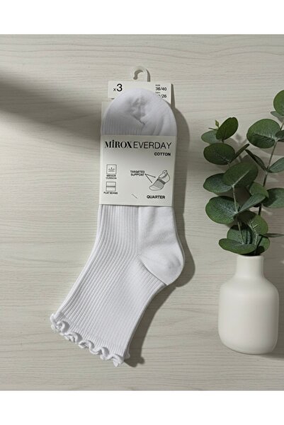 MIROX SOCKS FIRFIRLI KADIN ÇORAP 3'LÜ DİKİŞSİZ