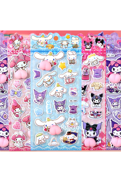 Choice 4 قطع من ملصقات سانريو اللطيفة الناعمة القابلة للقرص على شكل مؤخرة، شخ...