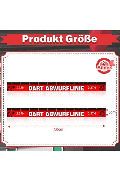 Choice 2Pcs Dart Throw Line 2Pcs Dart Throw Toe Line Marker Floor Sticker Rep...