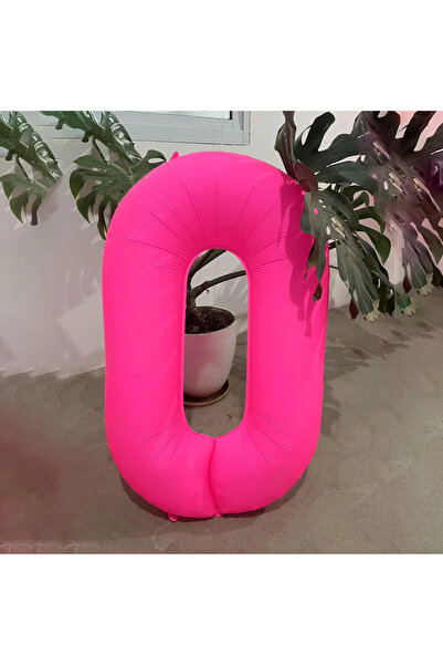 Choice بالون رقم 0 مقاس 40 بوصة، بالون وردي فسفوري مقاس 40 بوصة، أرقام من 0 إ...