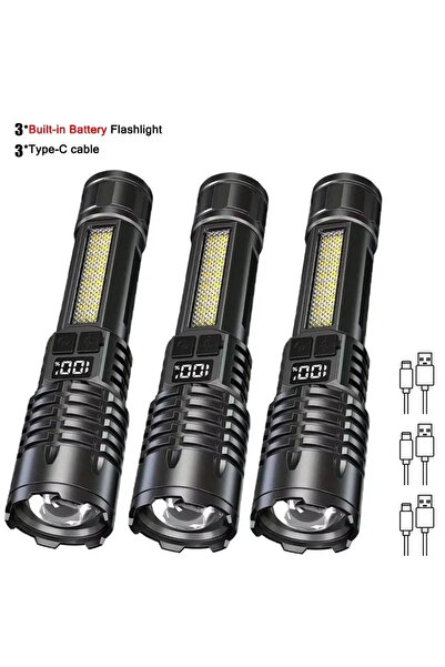 Choice مصباح يدوي أسود من 3 قطع من BALDR عالي الطاقة بتقنية LED، مصباح يدوي ق...