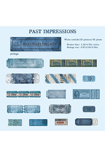 Choice ملصقات إي جيانكي العتيقة في علبها، 45 قطعة، ملصقات ديكور ريترو على شكل...