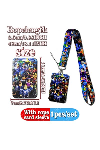 Choice حامل بطاقات بتصميم كرتوني من روبلوكس مع حبل، حامل بطاقات إبداعي بتصميم...